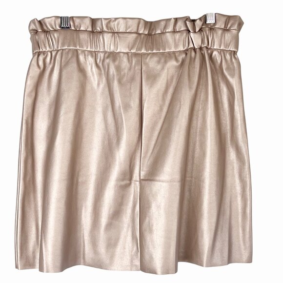 Marc New York Size M Light Pink Metallic Faux Leather Skirt Belt Zippers NWT - Picture 2 of 13